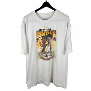 Vintage 2005 Reebok NBA Finals Tim Duncan Ben Wallace Cartoon Shirt Size L